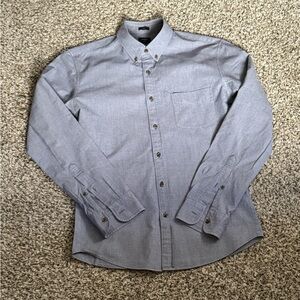 J. Crew Men’s Slim Fit Jaspe Gray Button-Down Long Sleeve Shirt Size Large